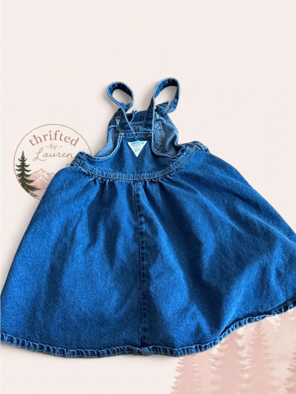 Vintage OshKosh B’gosh Denim Jumper Dress Girls Size 6X Blue